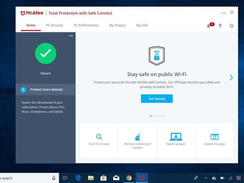 McAfee Total Protection Network Security Software.
