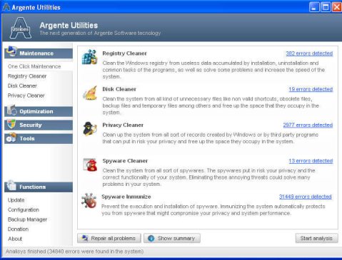 Argente-Utilities-Registry-Cleaner-Software