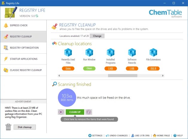 Registry Life Registry Cleaner Software