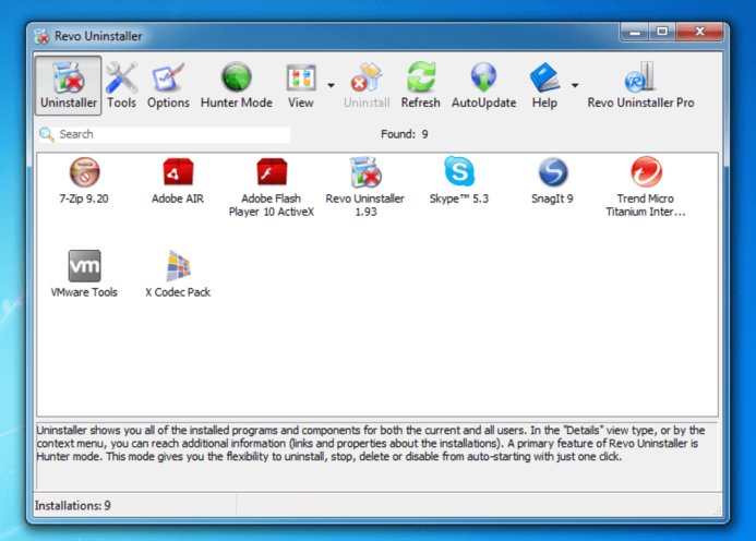 Revo Uninstaller Software