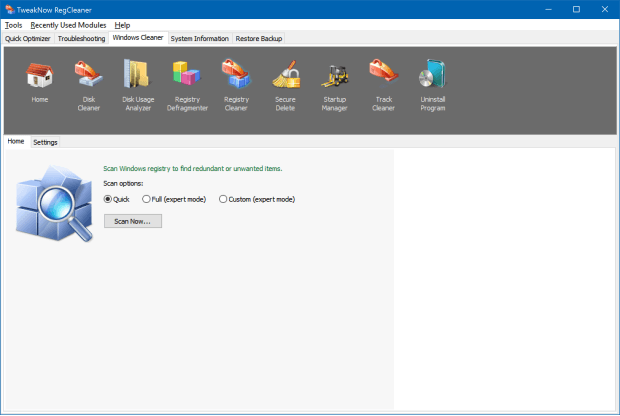 TweakNow RegCleaner Software