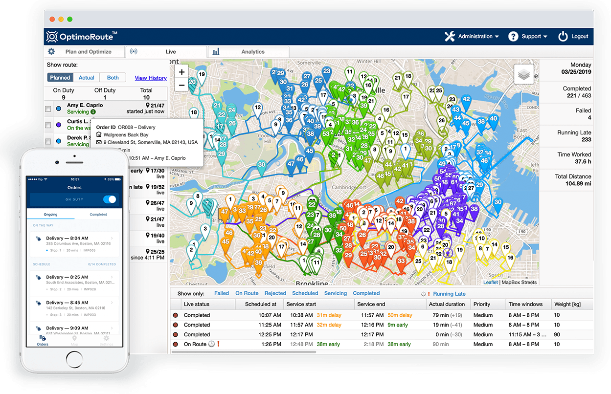 OptimoRoute Management Software