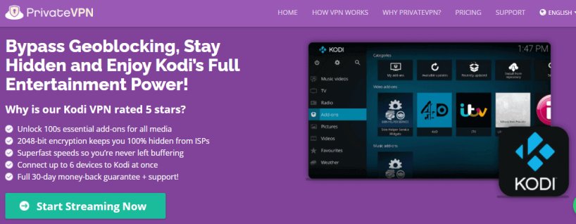 PrivateVPN Software for Kodi