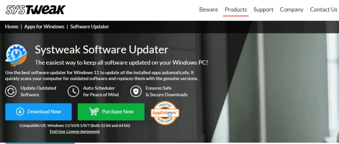 Systweak Software Updater