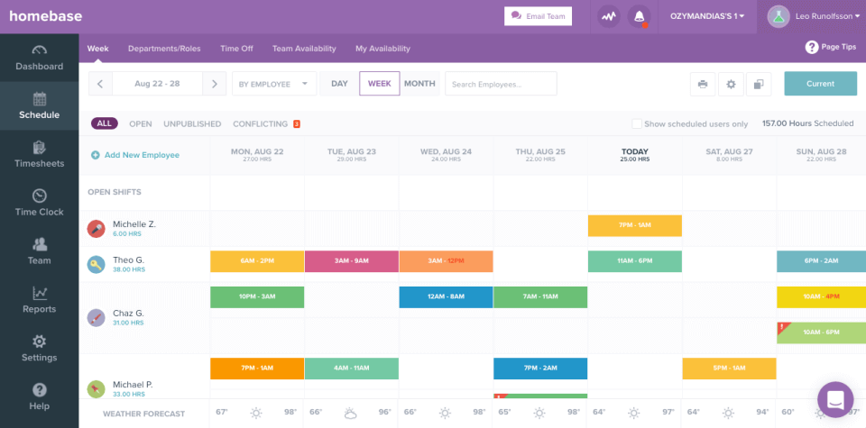 HomeBase Employee Scheduling Software