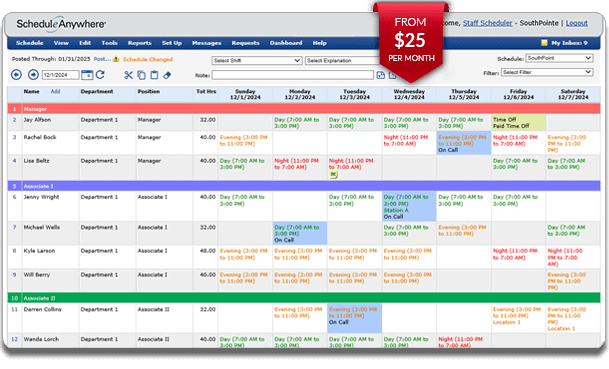 ScheduleAnywhere Employee Scheduling Software