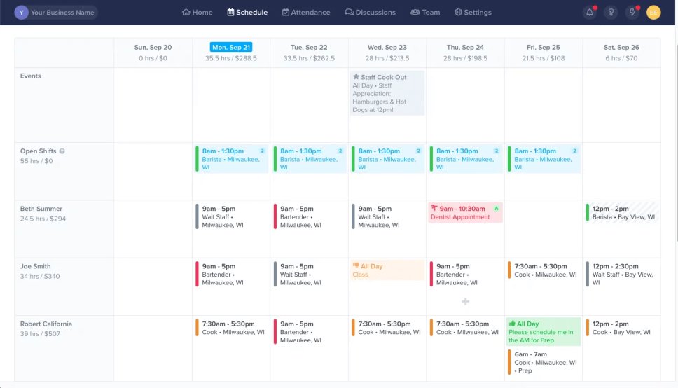ZoomShift Employee Scheduling Software