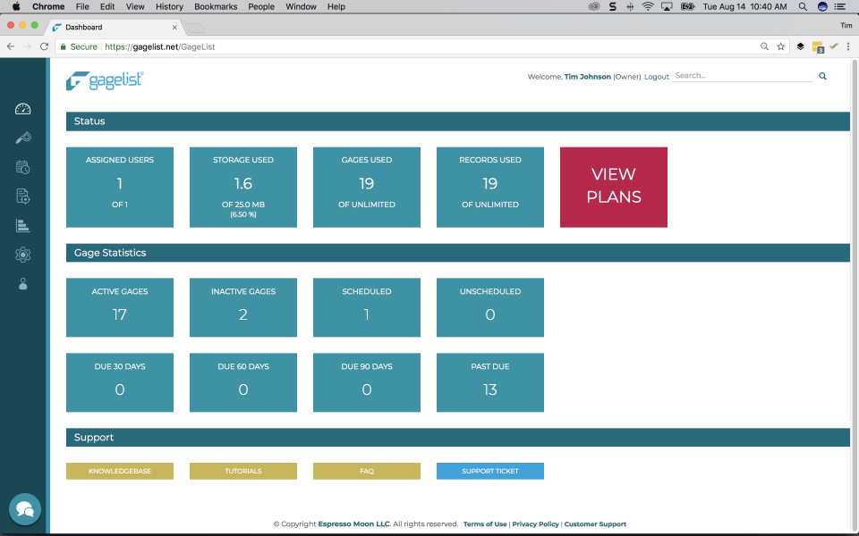 GageList Calibration Management Software