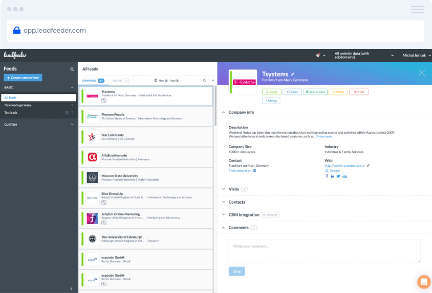 Leadfeeder Lead Scoring Software