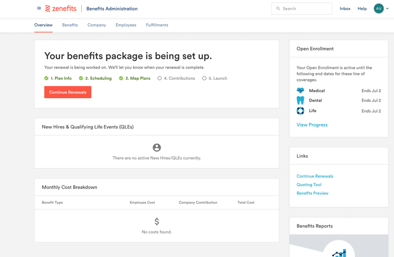 Zenefits Benefits Management Software