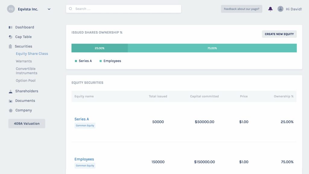 Eqvista Equity Management Software